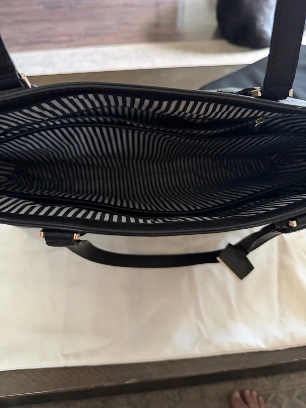 Kate Spade Black Saffiano Leather Staci Large Laptop Tote Bag